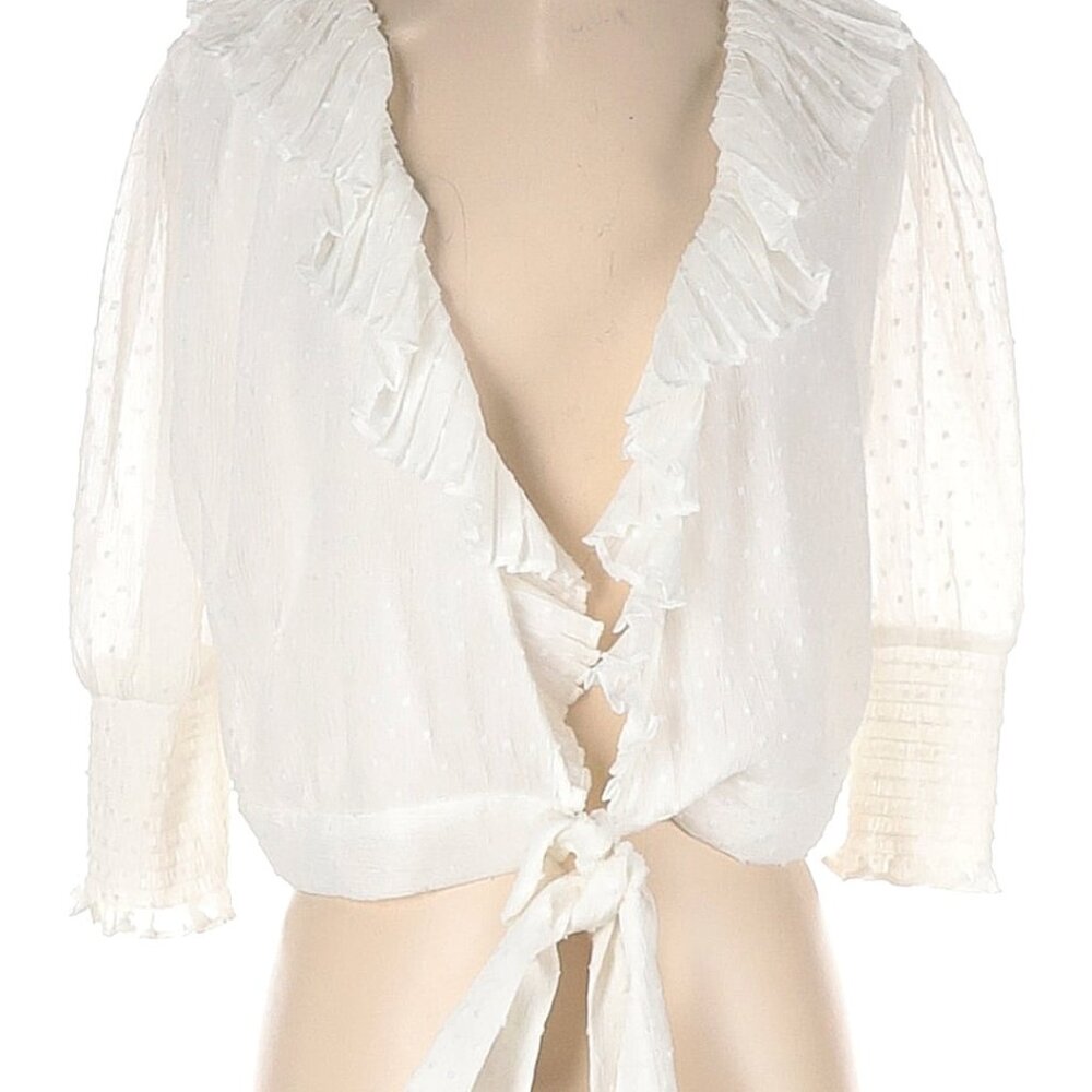 Maje Small 3/4 sleeve Wrap Blouse